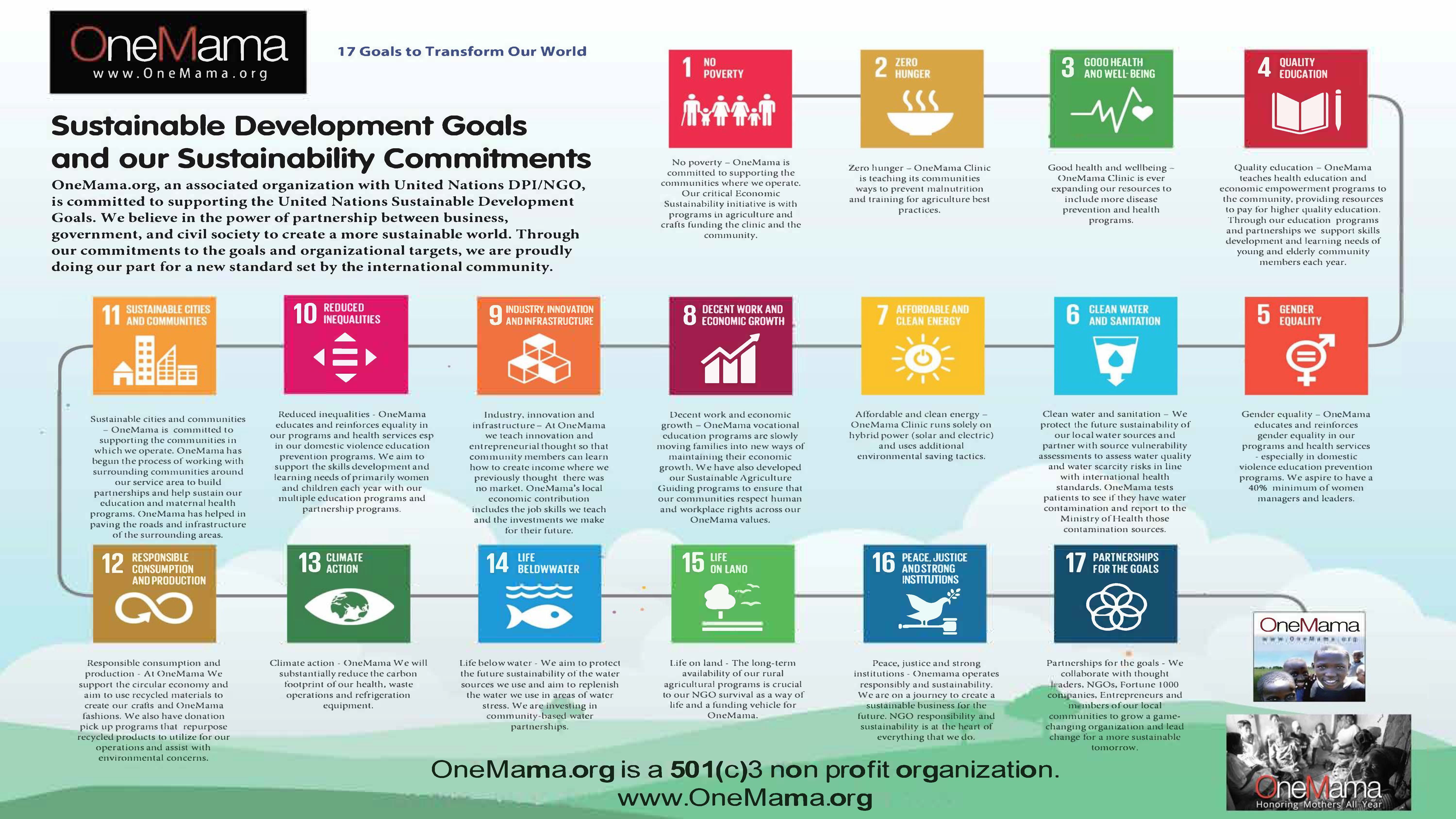 OneMama's Sustainability Development Goals - United Nations